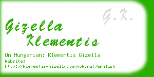 gizella klementis business card